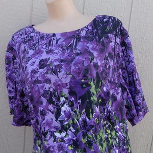 Nwot ESCADA Purple Floral Curvy Dress sz 46